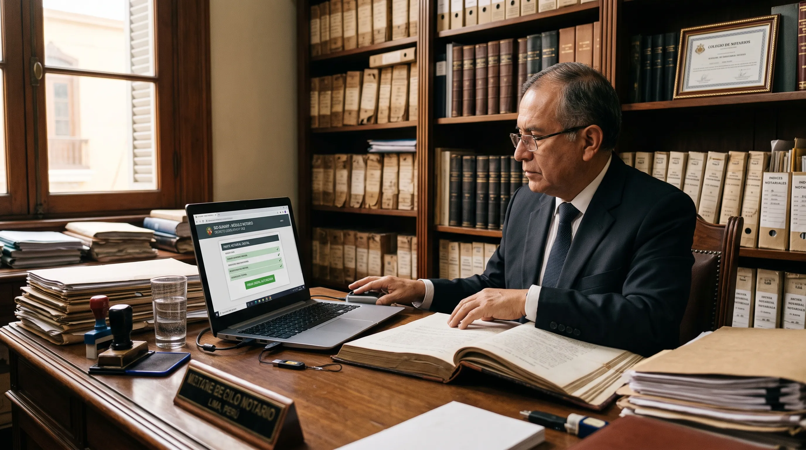 Firma digital notarial en Perú: Decreto Legislativo 1049 y documentos notariales electrónicos