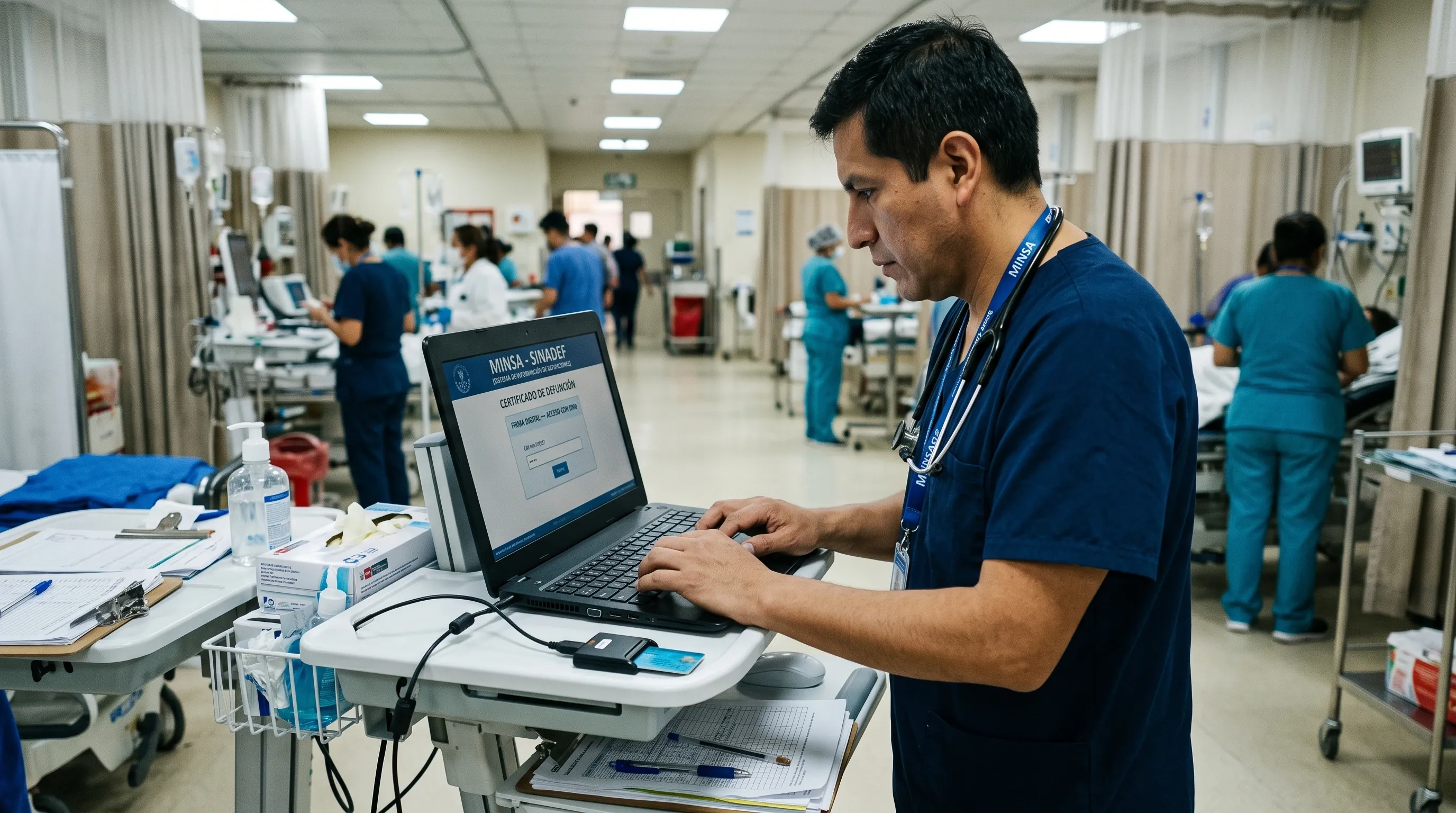 SINADEF y firma digital con DNIe: certificado de defunción en una clínica