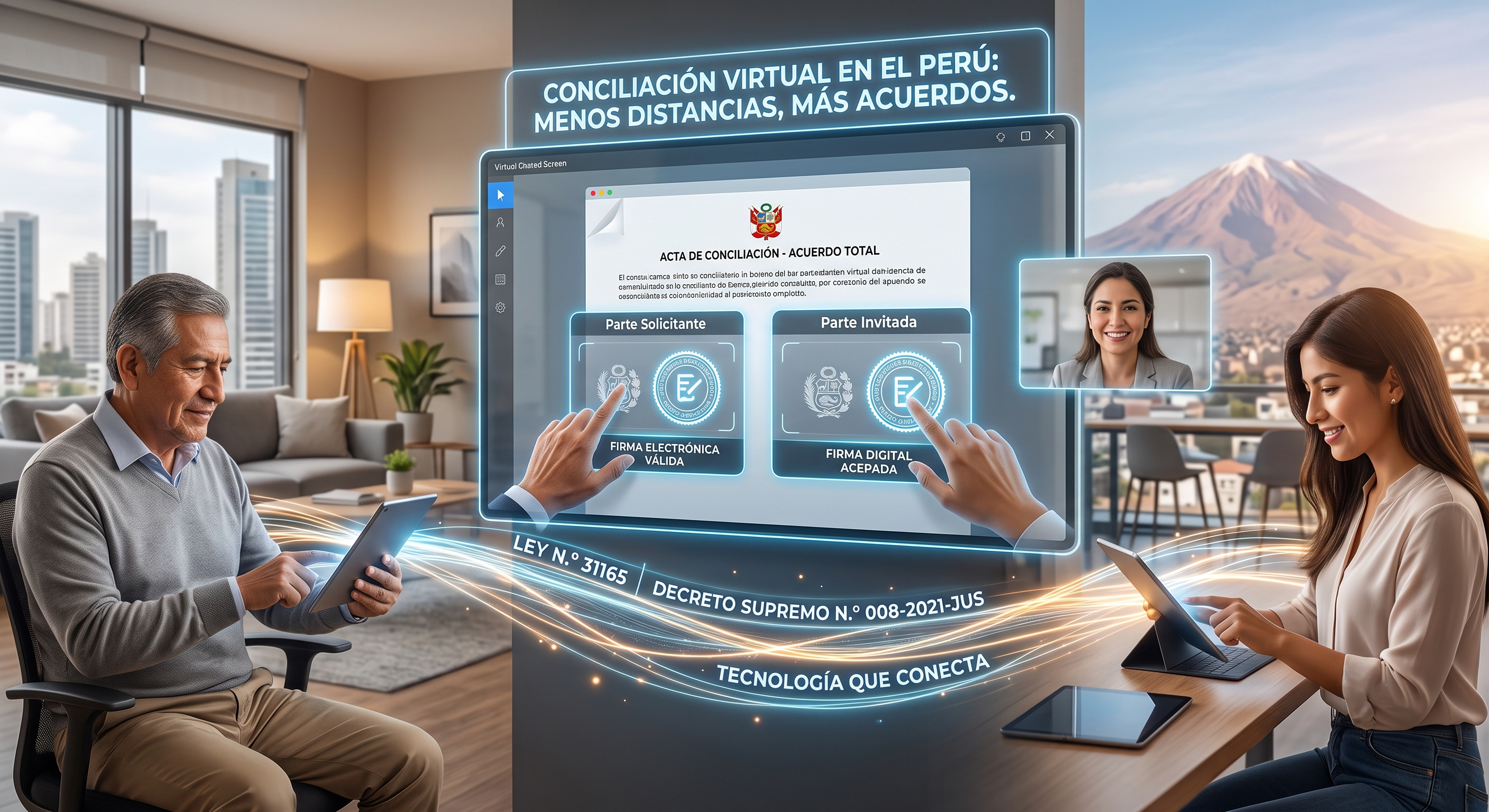 Conciliación virtual en Perú con firma electrónica