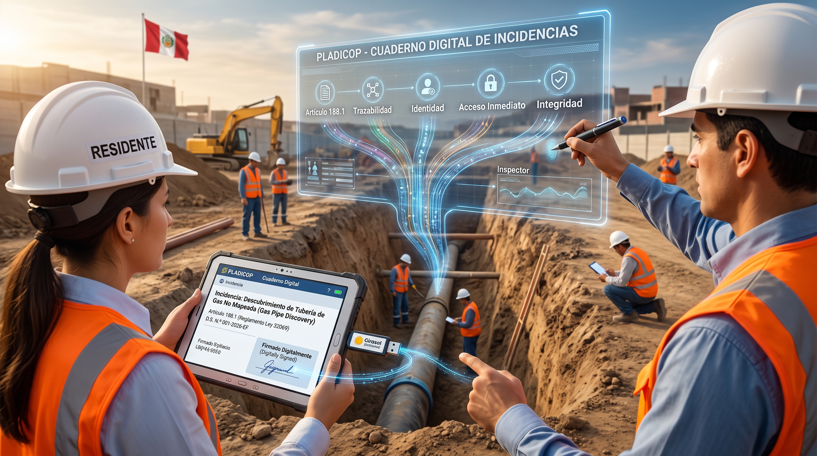 Cuaderno de incidencias de obra digital en la Pladicop firmado con certificado digital