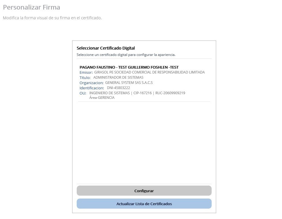 Ejemplo de personalización de firma digital